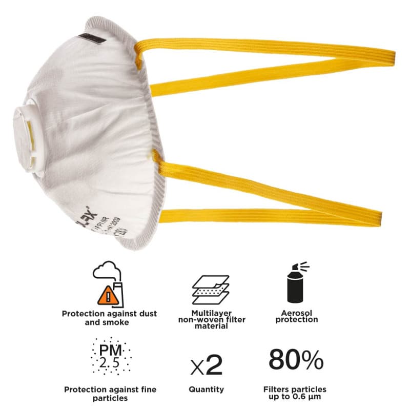 Респіратори протипилові із клапаном Polax, FFP2, 2 шт. (53-009) 2