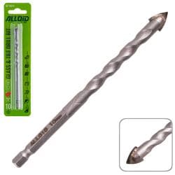 Свердло по склу та кераміці 10мм, хвостовик HEX 1/4" Alloid, L= 120mm