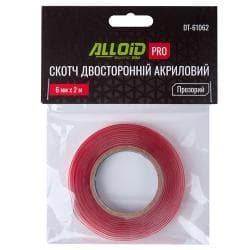 Alloid Pro. Скотч двосторонній 6мм х 2м прозорий 1мм, (пакет) 3