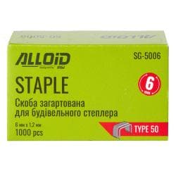 Alloid Pro. Скоба загартована для будівельного степлера 6мм х 1.2 мм, тип 50 (1000 шт.) 2