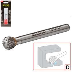 Alloid Pro. Борфреза твердосплавна по металу, тип D, D-10мм, d-6мм, L-54мм