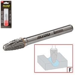 Alloid Pro. Борфреза твердосплавна по металу, тип F, D-8мм, d-6мм, L-63мм