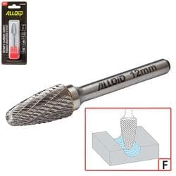 Alloid Pro. Борфреза твердосплавна по металу, тип F, D-12мм, d-6мм, L-70мм