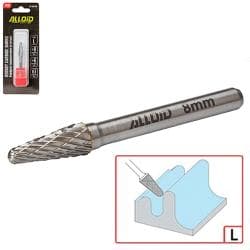 Alloid Pro. Борфреза твердосплавна по металу, тип L, D-8мм, d-6мм, L-67мм