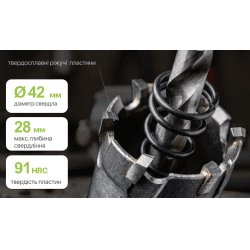 Alloid Base. Свердло корончате твердосплавне по металу 42мм 3