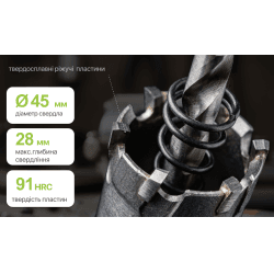 Alloid Base. Свердло корончате твердосплавне по металу 45мм 3